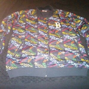 G lll Sports Men's Black Graffiti Boston Red Sox Warmup Jacket